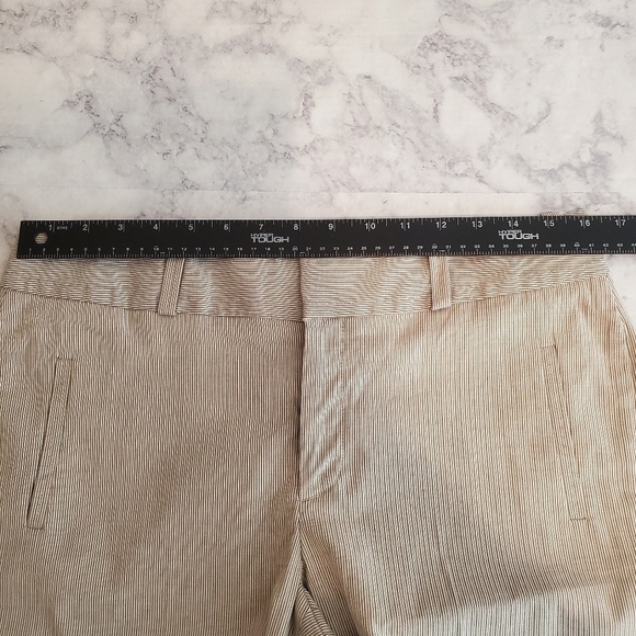 Banana Republic Shorts Martin Fit‎ Womens 10 Tan Stripes Neutral Preppy - Picture 9 of 11